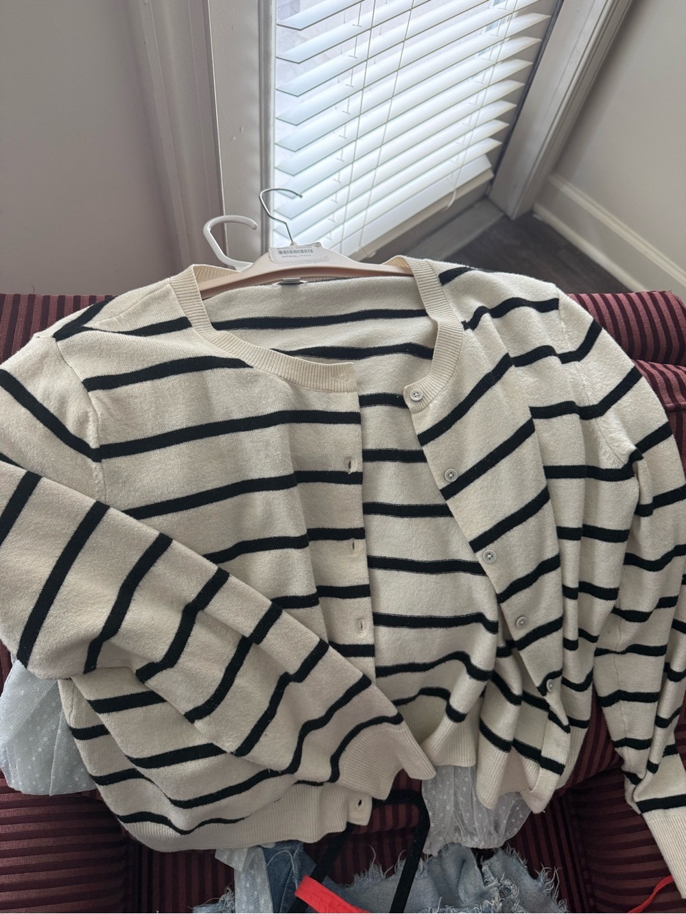 a new day Striped Cardigan - Black & Cream